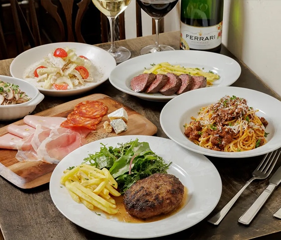 厳選した食材を使用した創作イタリア料理